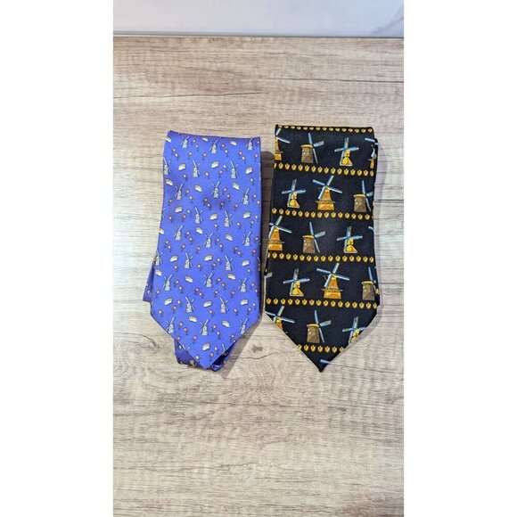 Tie Land Mens Silk Windmill Pattern Ties Set novelty - Picture 3 of 6